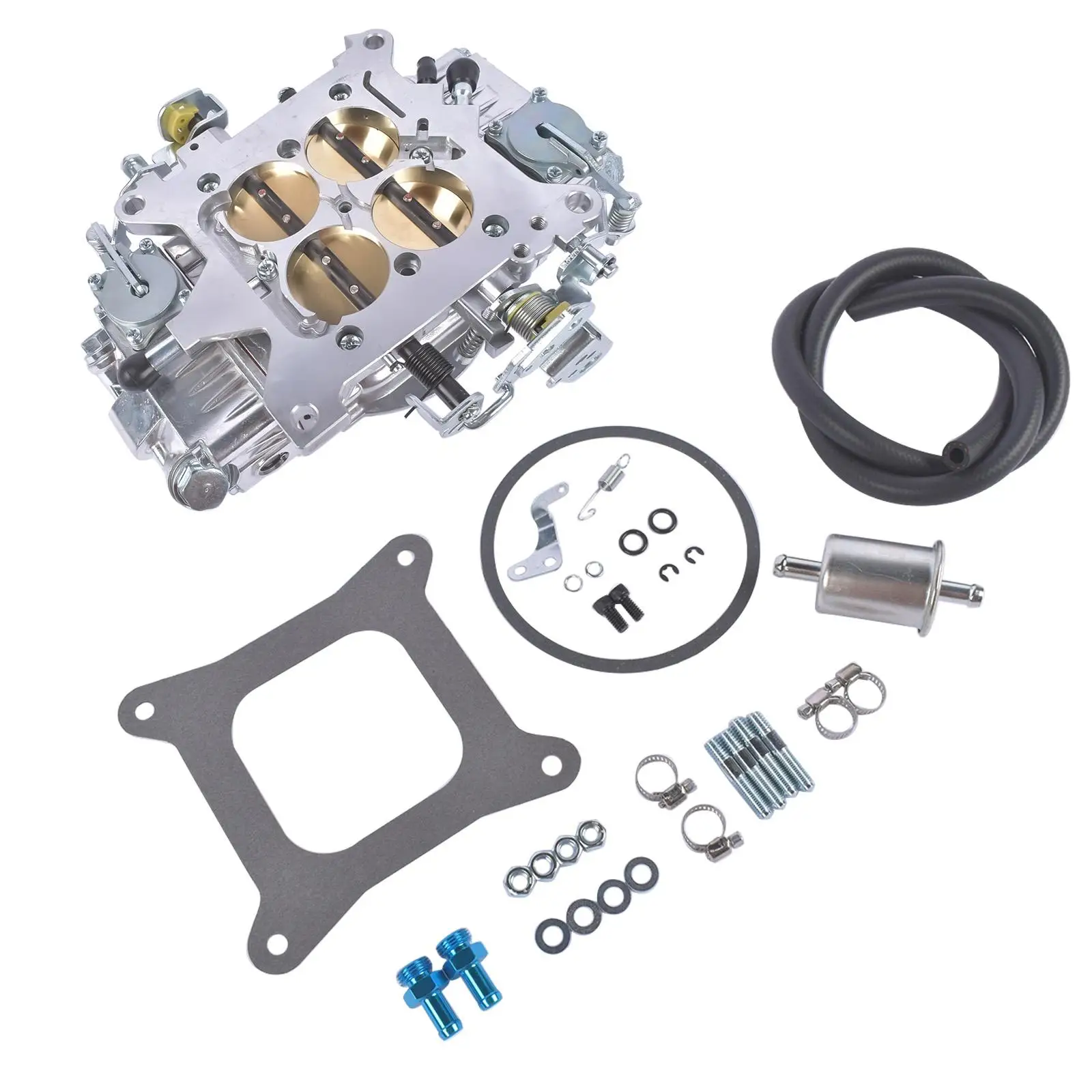 AP02 Karburator Balap Pumper Ganda 4 Barel Aluminium Billet 650 CFM BR-67199 Bensin
