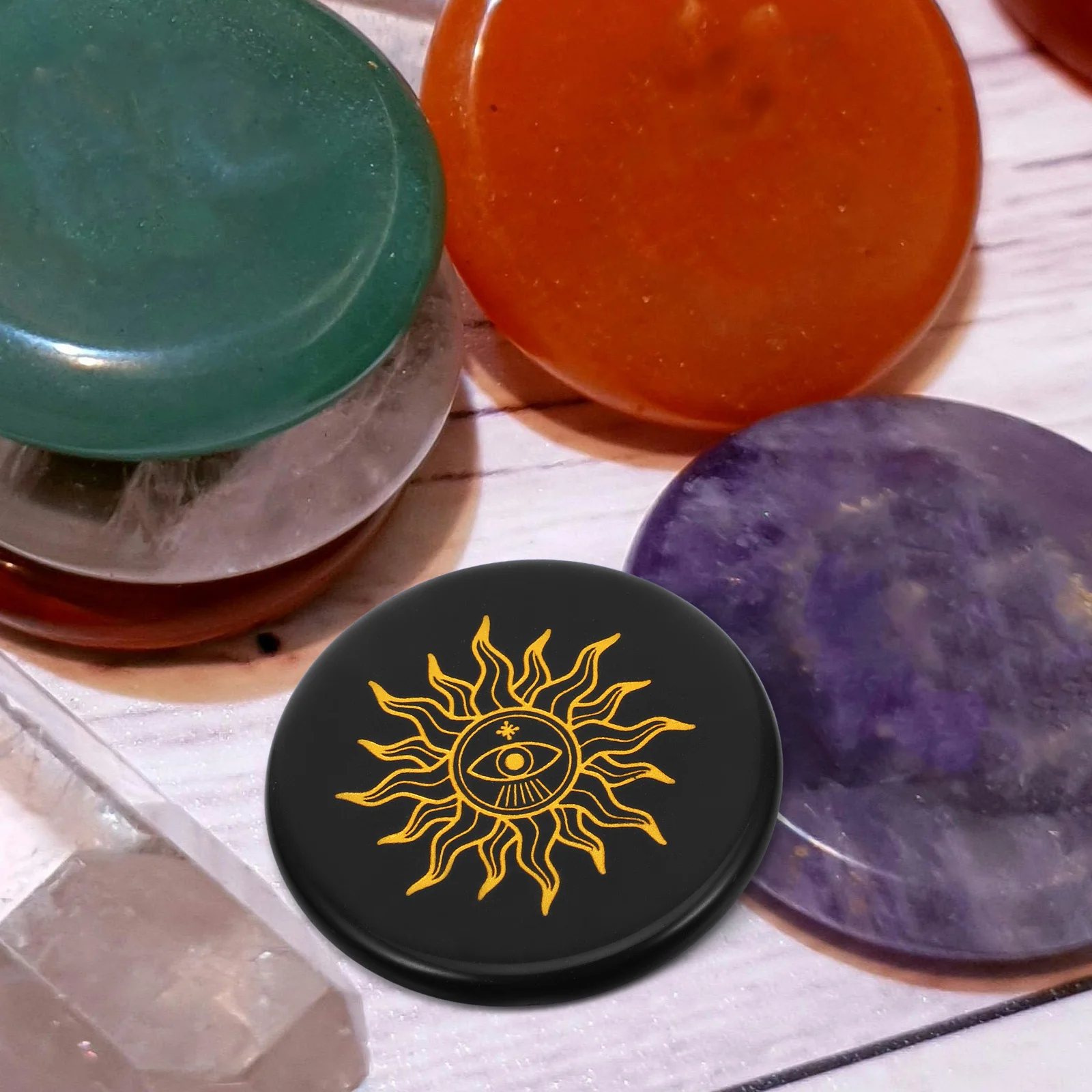 Hermoso adorno artesanal de piedra de obsidiana, decoración para el hogar, oficina, sala de Yoga, decoración de mesa de piedra Natural, artesanía de obsidiana