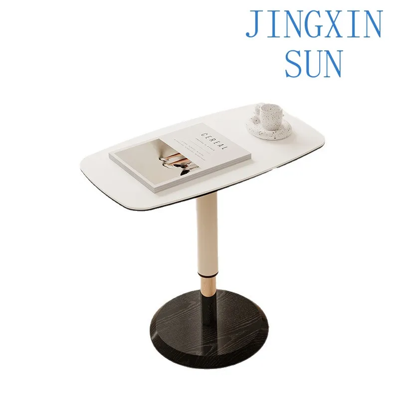 Medieval style liftable side table, modern rock slab negotiation , saddle leather, corner table