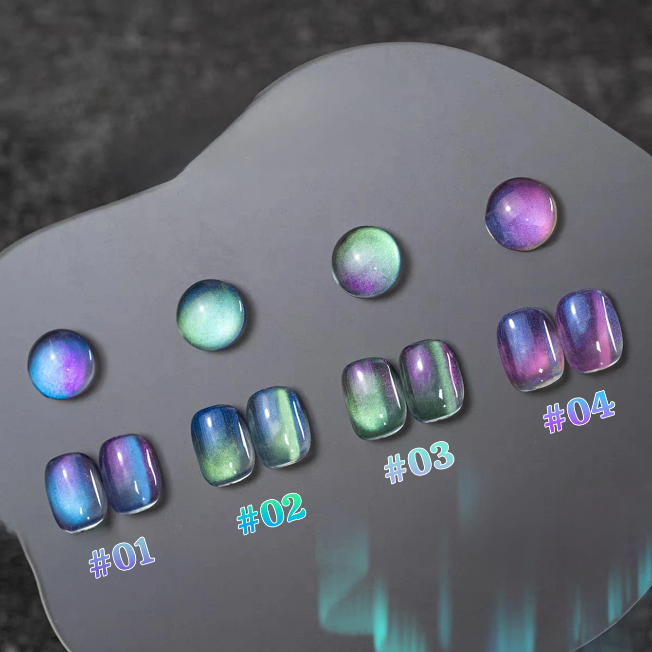 SHAKA 1-4pcs WS New Dream Fantasy Star Sky Crystal Glass Beads Cat Eye Nail Art 2026 Aurora Fantasy Cat Eye Gel Nail Polish