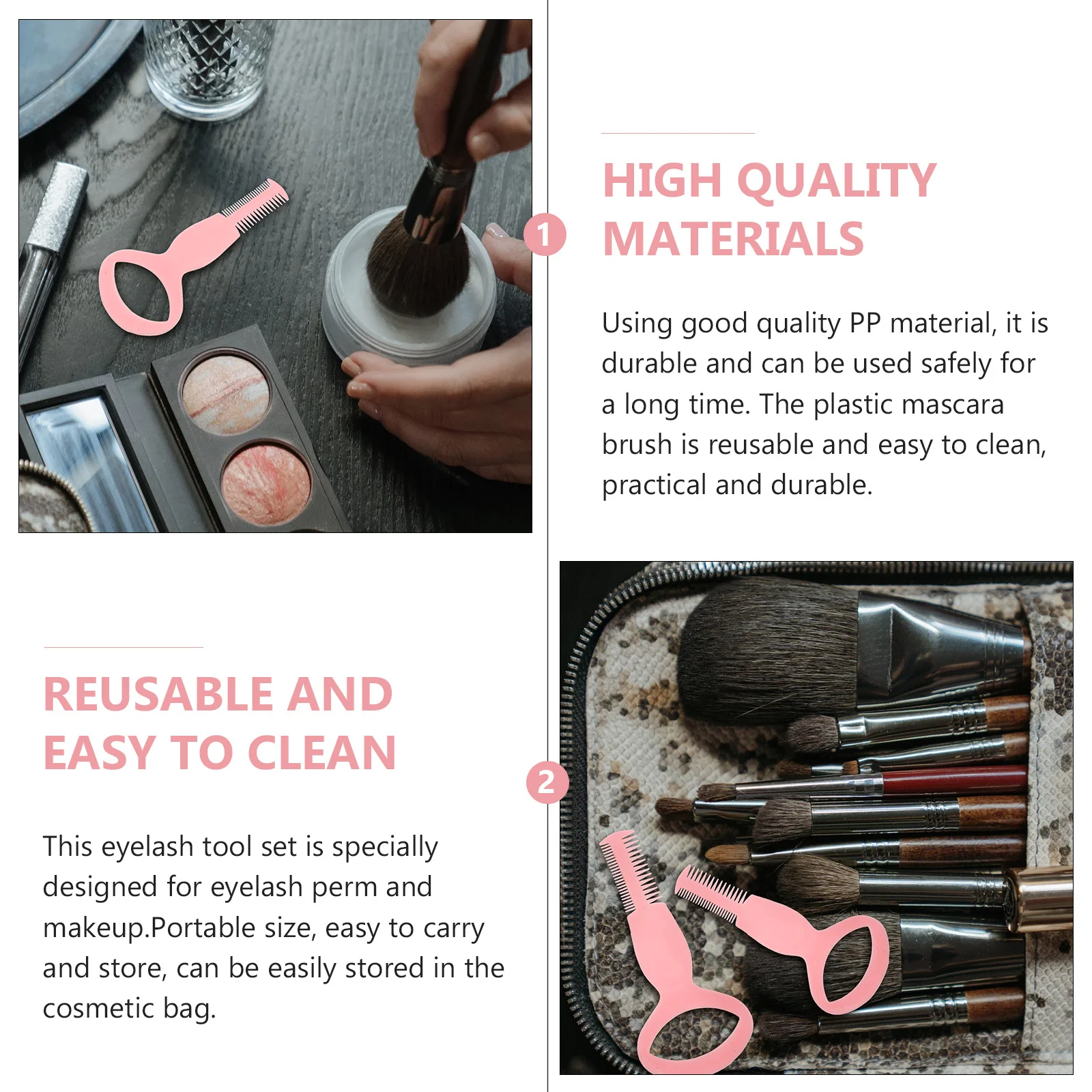 20 szt. Aplikatorów do tuszu do rzęs 3-w-1, szczoteczki wielokrotnego użytku do trwałej na rzęsy, makijażu, przenośne prowadnice do makijażu oczu