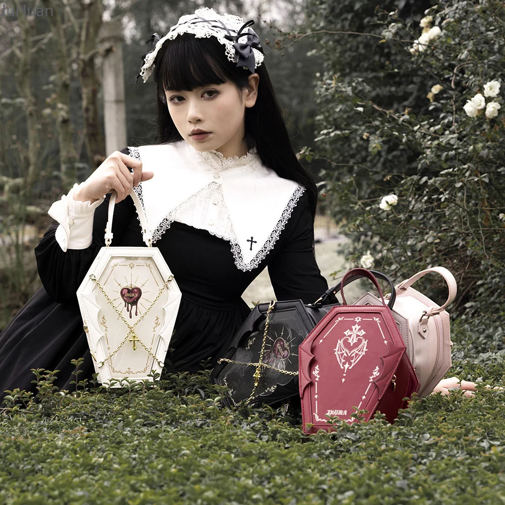 

Original Japanese Two-dimensional Gothic Small Coffin Shape Lta Bags Small Food Capacity Portable Shoulder Messenger Women's Bag