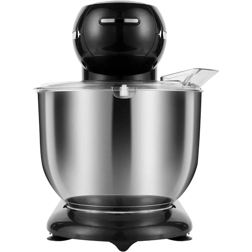 Mixer makanan elektrik, 7.5QT + 5.5QT dua mangkuk baja tahan karat, Mixer dapur kepala miring dengan kait adonan & pengocok datar, Mixer berdiri