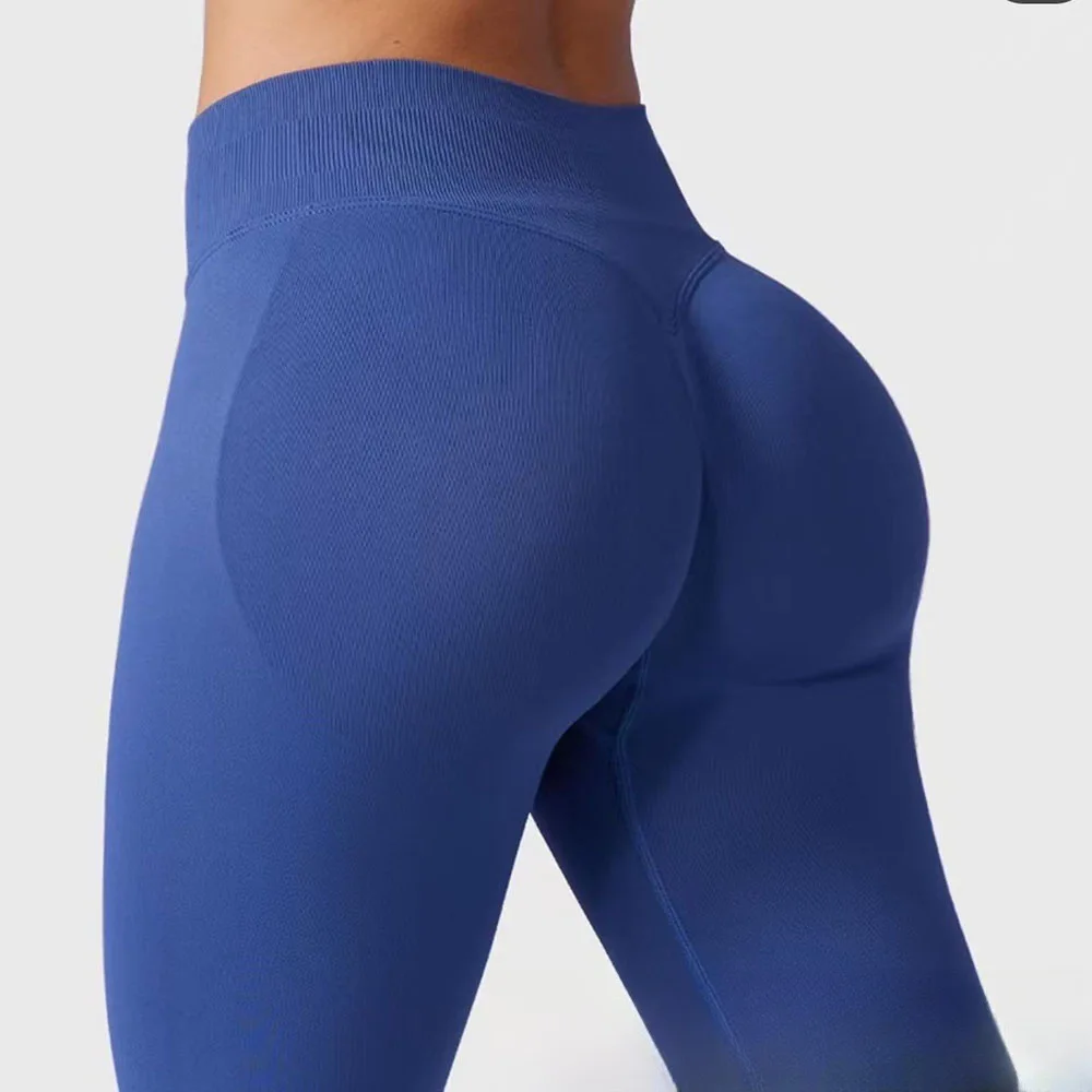 

VEQKING Low Waist Sports Legging for Women Seamless Hip Lift Yoga Pants Quick Dry Gym Running Tights Elastic Workout Scrunches