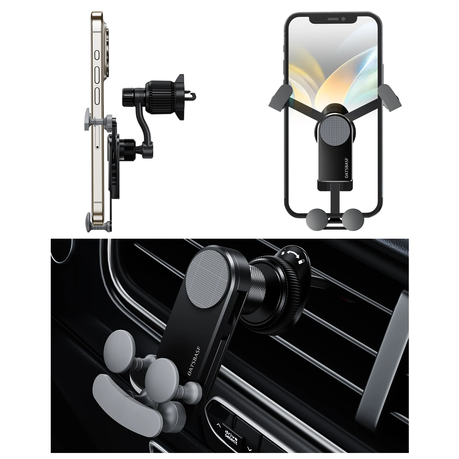 Oatsbasf Z أضعاف 5 سيارة جبل حامل هاتف السيارة لسامسونج غالاكسي Z أضعاف 6 5 4 3 سيارة الجاذبية تنفيس الهواء قاعدة تركيب مزودة بمشبك صالح حافظة سميكة