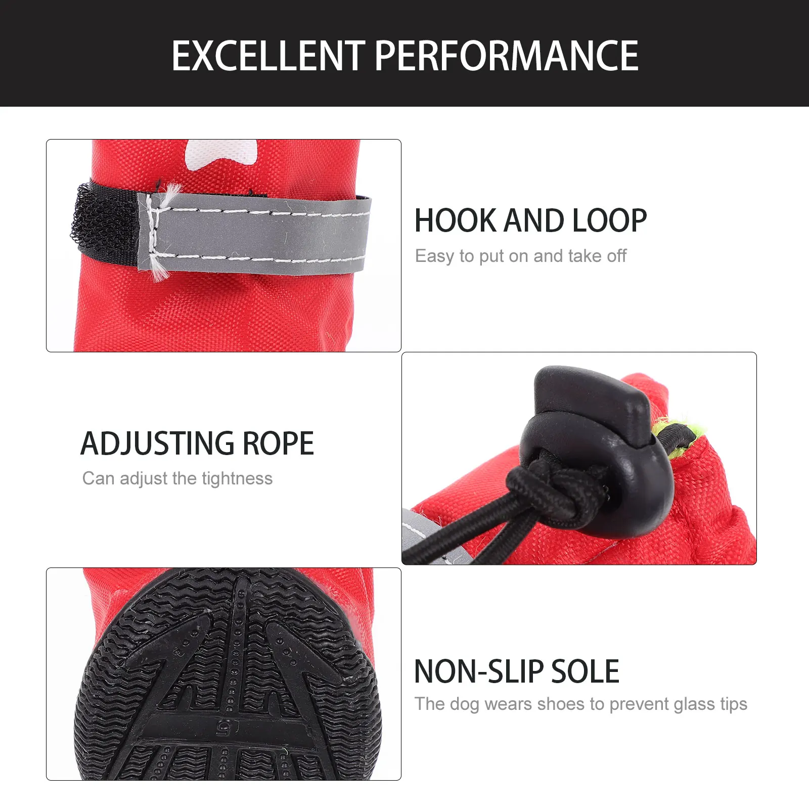 

4Pcs Waterproof Dog Shoes Outdoor Anti-Slip Pet Boots Durable Polyester Puppy Footwear Rain Protection Waterproof Dog Shoes