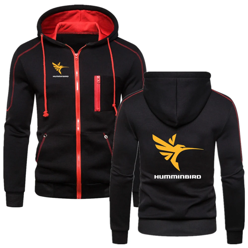 

Humminbird Men's solid-color sweatshirt is suitable for spring and autumn seasons and comes in bright colors hoodies jacket