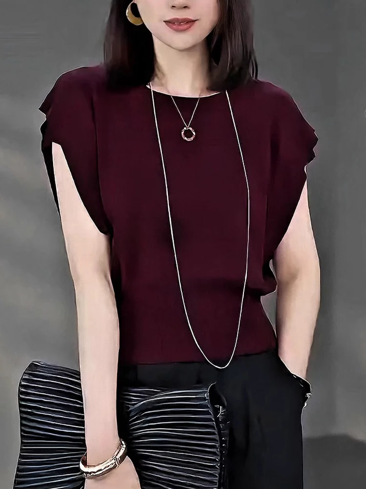 

Faionable круглый трикотаж Ne ort Sve с застежкой на талии, летний повседневный утягивающий женский топ, корейский свободный крой