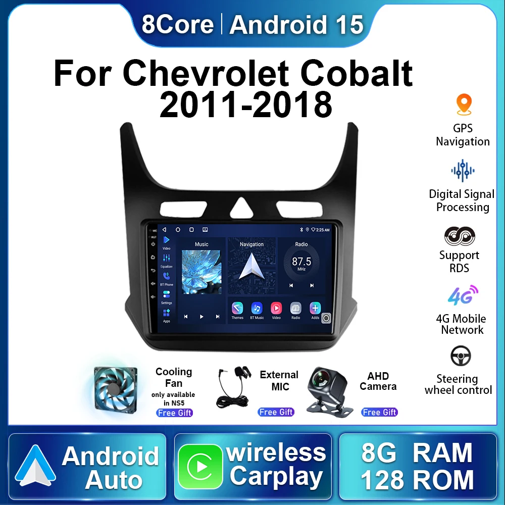 

5G Car Radio For Chevrolet Cobalt 2 2011-2018 Android15 Autoradio Multimedia Video Player Stereo Wireless Carplay Navigation GPS