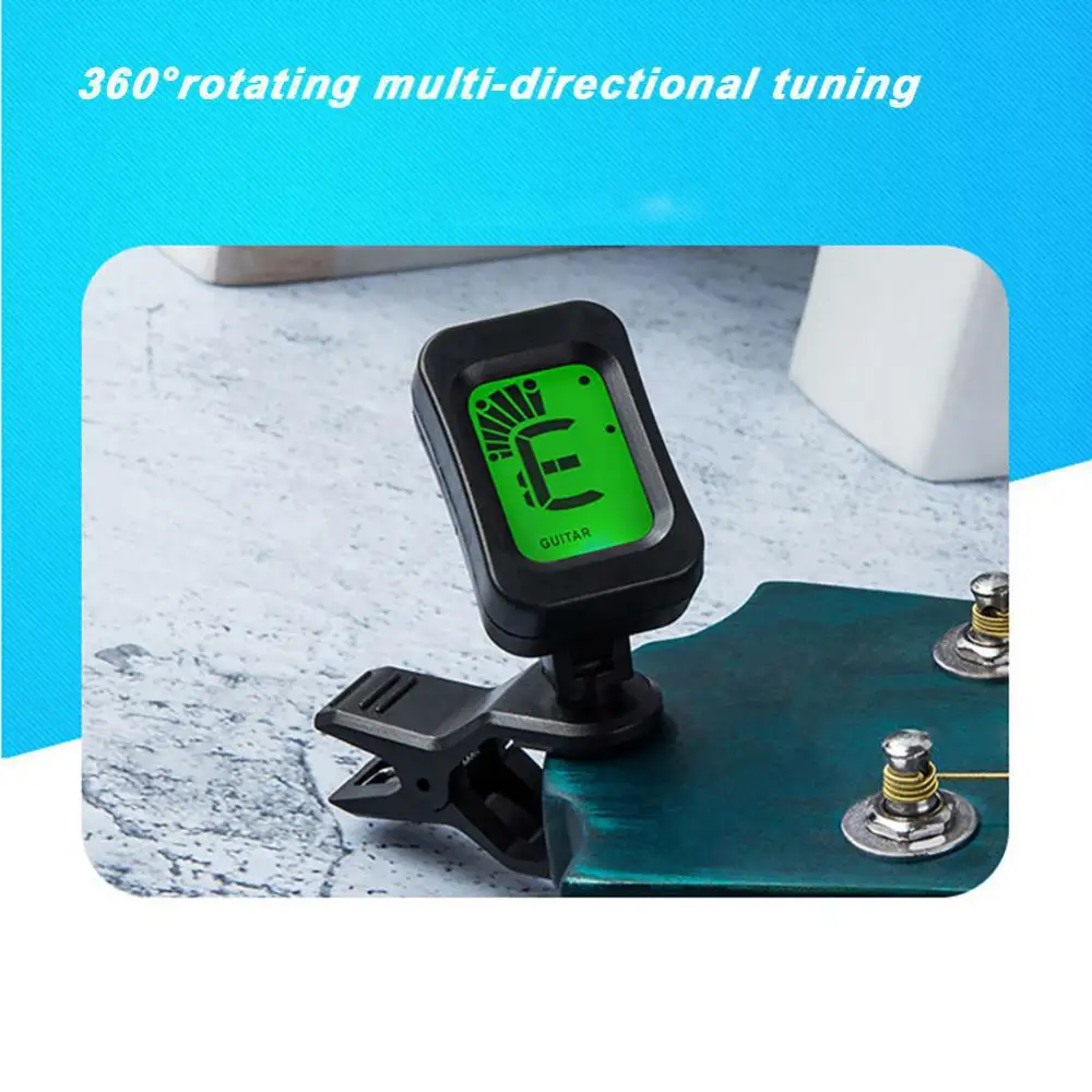 LCD Clip On Tuner Electric Acoustic Guitar Bass Violin Banjo Ukulele Guitar Universal Tuner Guitar Electronic Tuner Chromatic