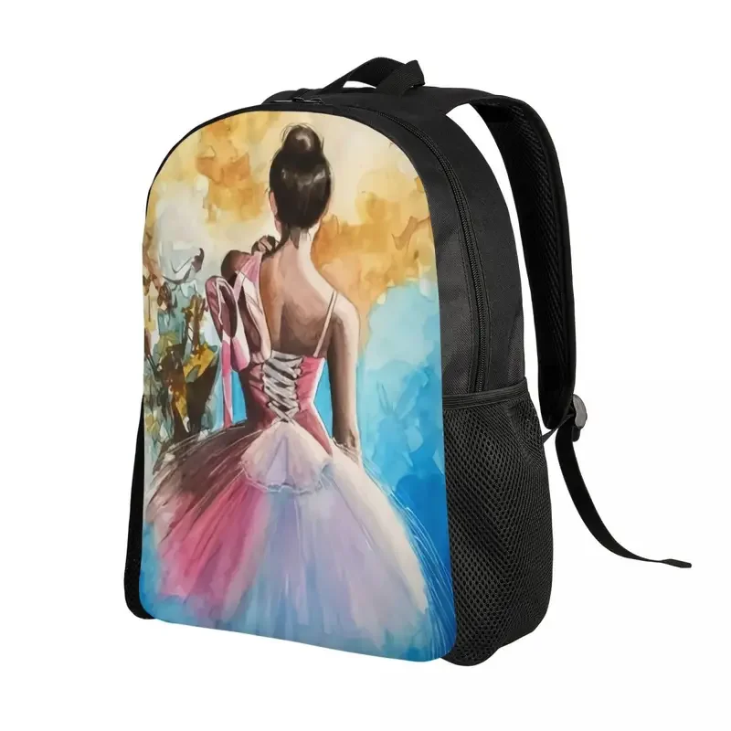 Mochila de Arte de Ballet personalizada para hombres y mujeres, bolsa de libros informal para la Escuela Universitaria, bolsas de bailarina