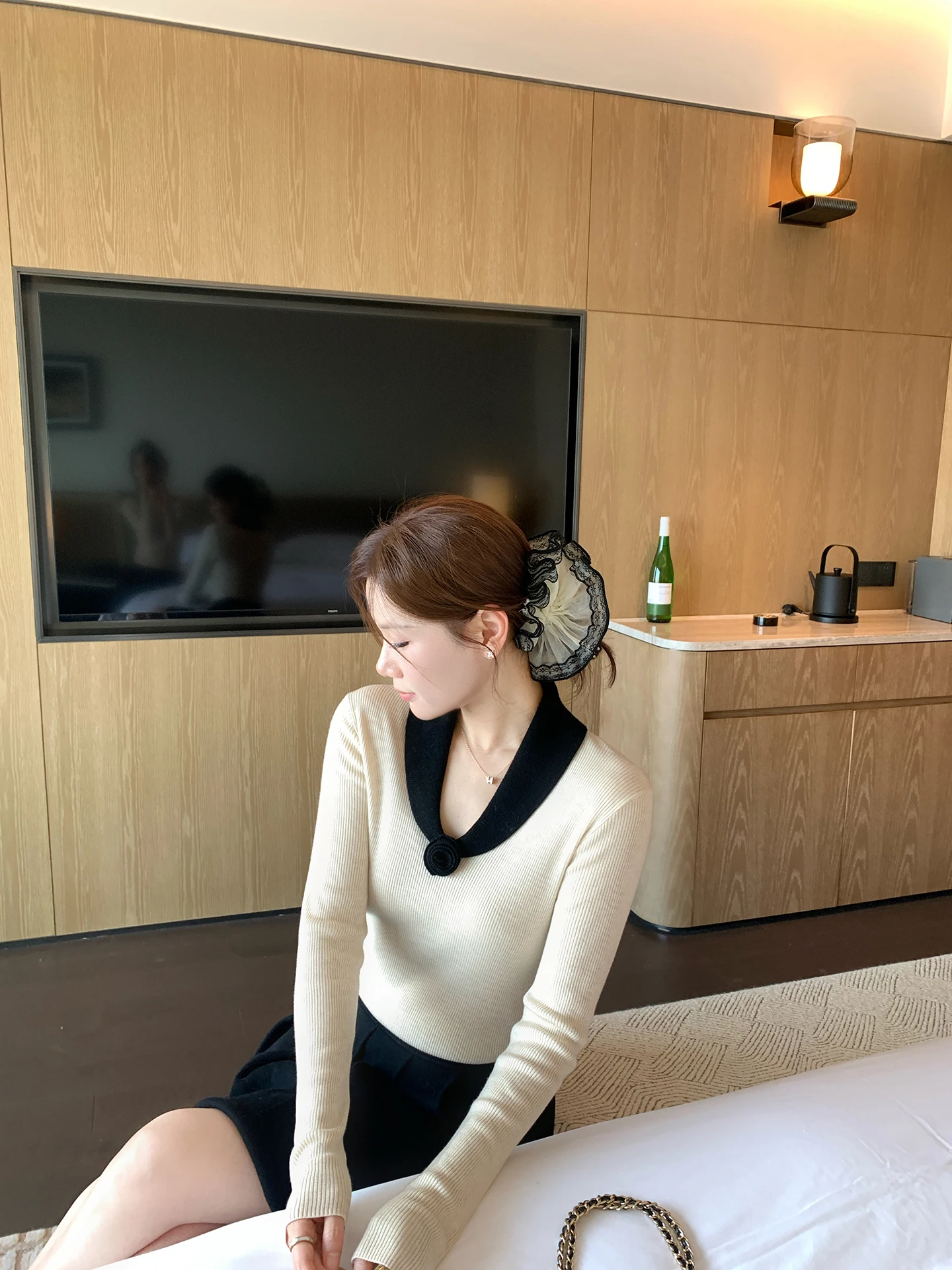 

30 New Arrival V-Ne Knitwear Skirt Set Design Sensation Fragile Rich Girl Sle Long Sve Spring Faion Set for Women
