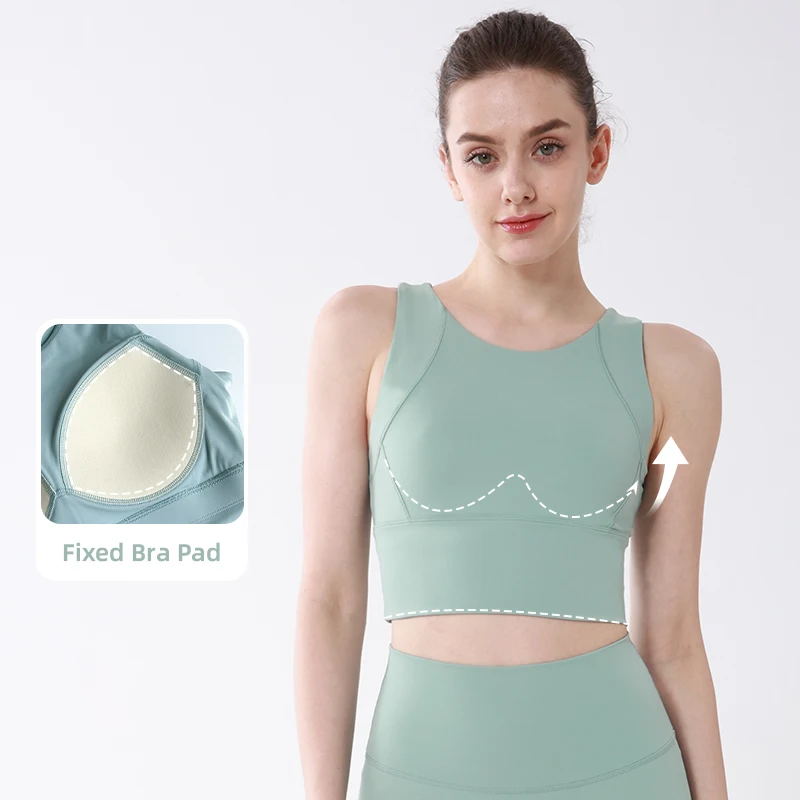 Women's Sexy High Intensity Sports Bra Shockproof Breathable Fixed Chest Pad Athleisure Workout Running Outdoor Sport Yoga Vest