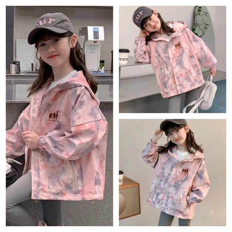 

Популярные уличные куртки Kawaii для девочек, модные студенческие весенне-осенние повседневные топы с капюшоном на молнии и длинными рукавами с героями мультфильмов, детская одежда