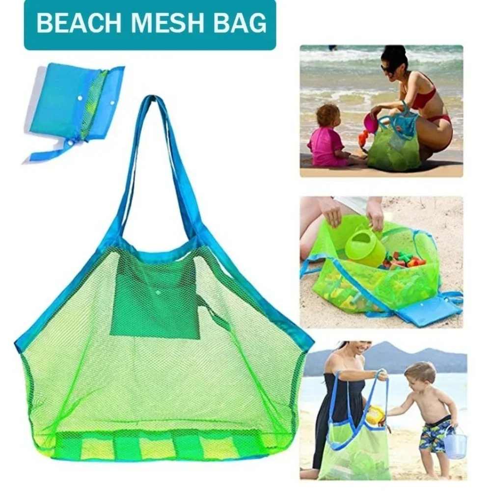 

Protable Children Sand Away Mesh Bag Kids Bath Toys Storage Bags Swimming Large Beach Bag for Towels Women Cosmetic Makeup Bag