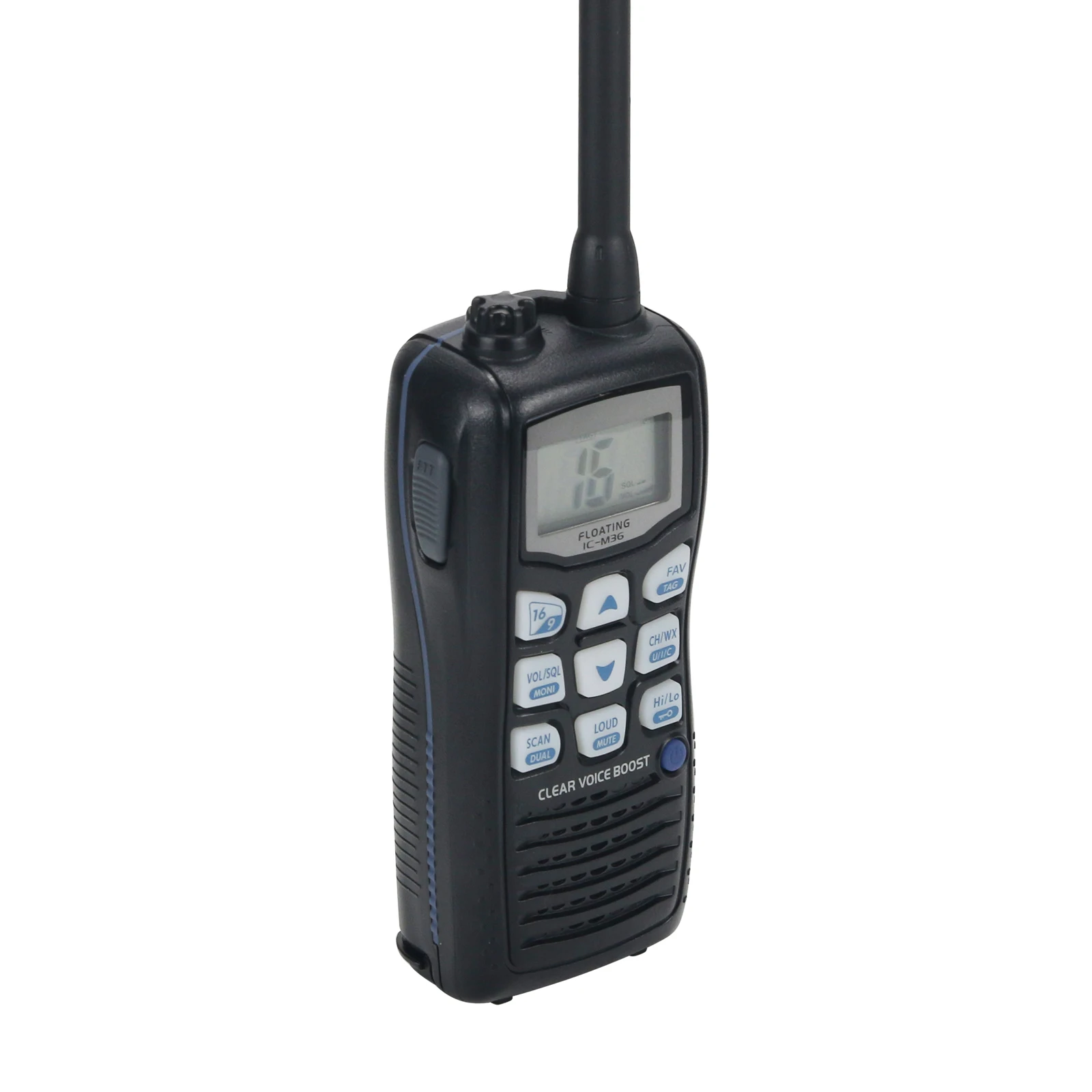 IC-M36 VHF 해양 송수신기, IPX7 플로팅 워키토키, 휴대용 송수신기, 6W, 10km