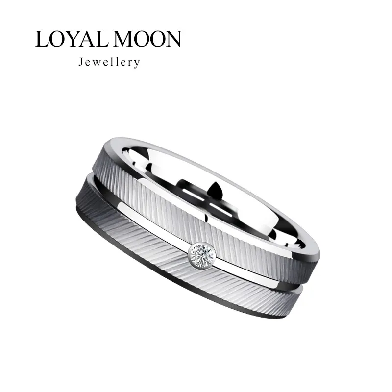 Loyal Moon Tungsten Carbide Rings For Men Women 7mm Width Brushed With High Quality Fine Jewelry,Customized