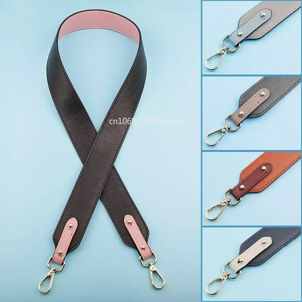 Correa de cuero genuino de lujo de doble cara para bolso, correa de hombro ancha, cinturón cruzado ajustable, accesorios de bolsa de repuesto, 95cm