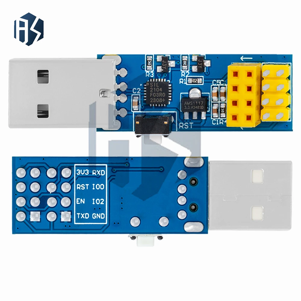 ESP-01/ESP-01S ESP8266 WiFi Development Board – CP2104 USB-to-TTL Auto-Flasher مع تحميل البرامج الثابتة بنقرة واحدة (لا يوجد إعادة ضبط يدوي)