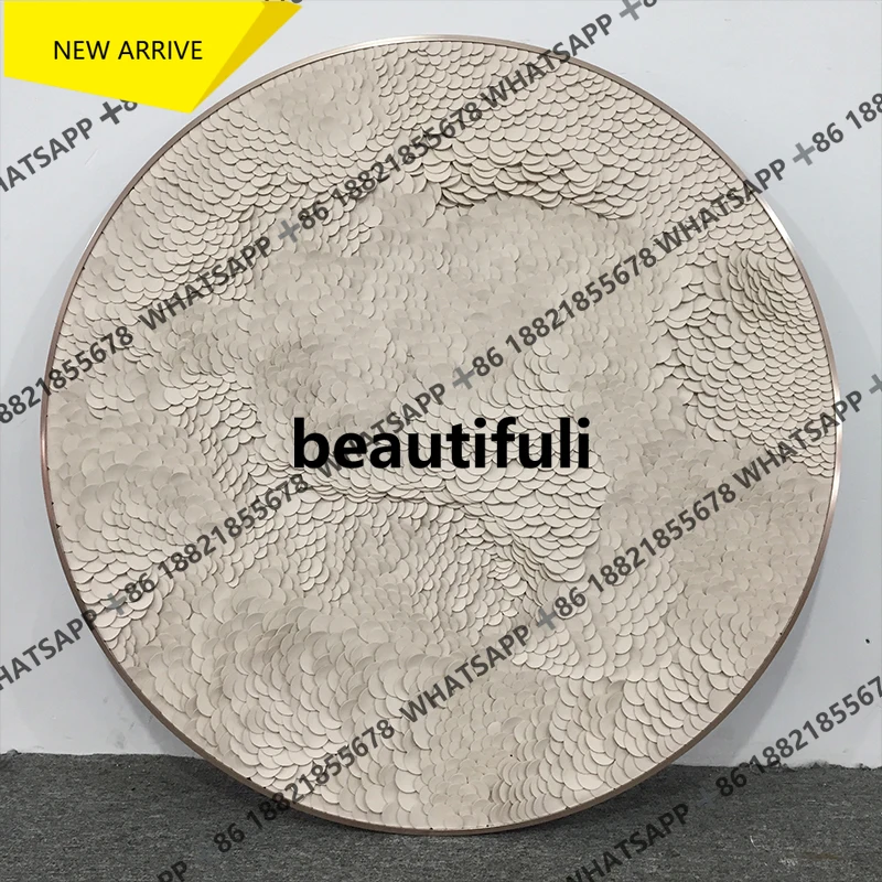 Q178 Modern entrance 3d three-dimensional leather carving mural light luxury physical painting living room decorative painting
