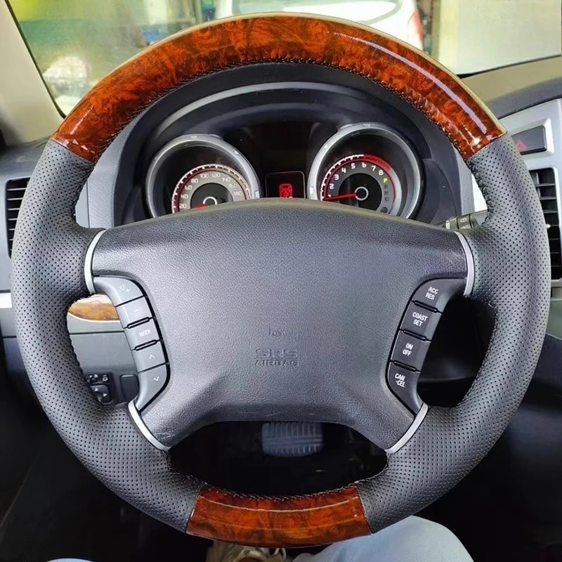 

Сшитый вручную чехол на руль из натуральной кожи персикового дерева для Mitsubishi Pajero 2007-2014 Galant 2008-2012, детали