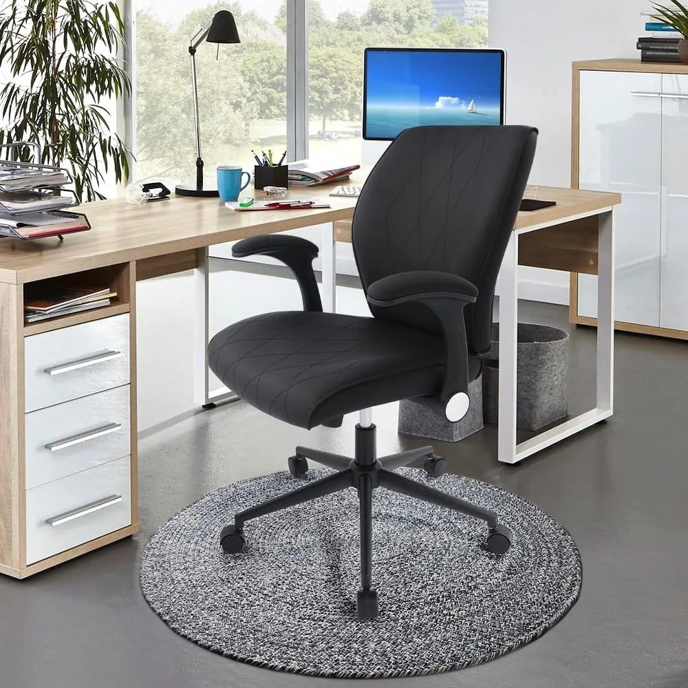 Moderner Heimbürostuhl, Samt-Schreibtischstuhl mit goldenem Metallgestell und mittlerer Rückenlehne, süßer ergonomischer Computertischstuhl, Aufgabenstuhl mit