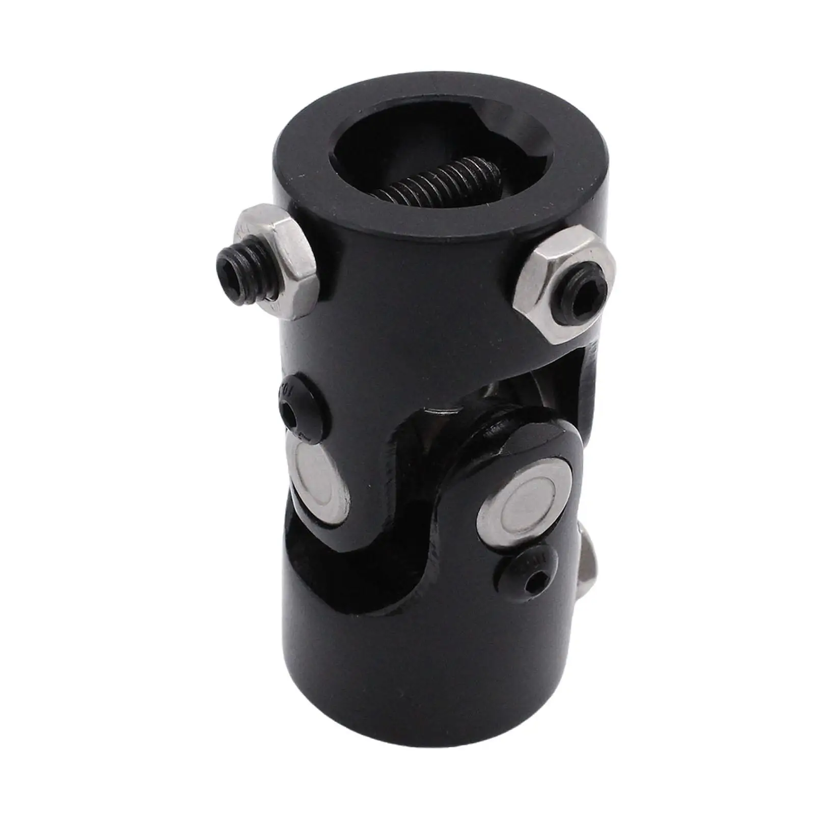 

1" DD x 1" DD Double Steering Shaft Coupler Black Replace Parts Simple Installation Replacement Generic Accessories Alloy Steel