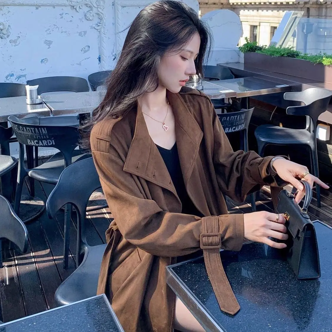 

Короткий плащ в стиле ретро, женский весенне-осенний новый высококачественный свободный повседневный тонкий плащ в британском стиле с поясом