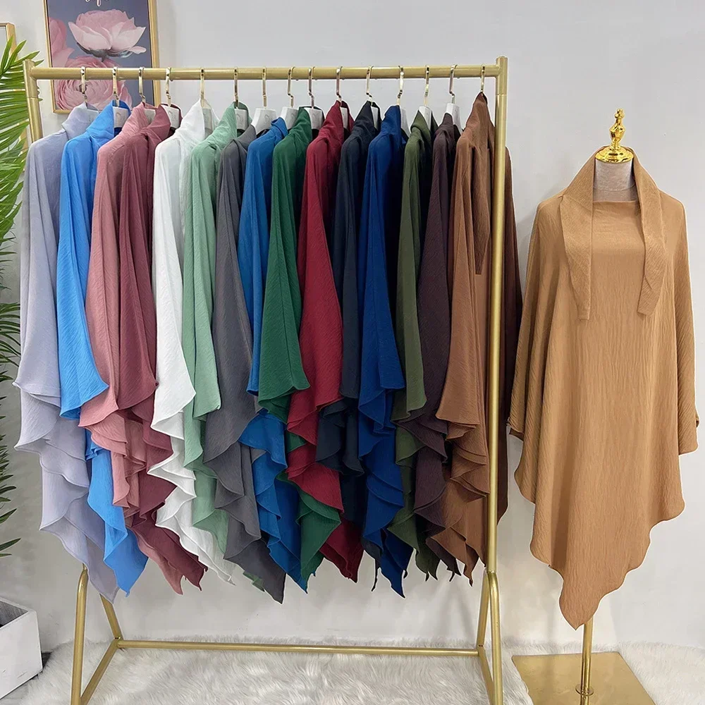 Long Khimar Eid Hooded Niqab Muslim Prayer Garment Women Ramadan Islamic Clothing Overhead Hijab Scarf Arabic Nikab Burqa Robe - view 3