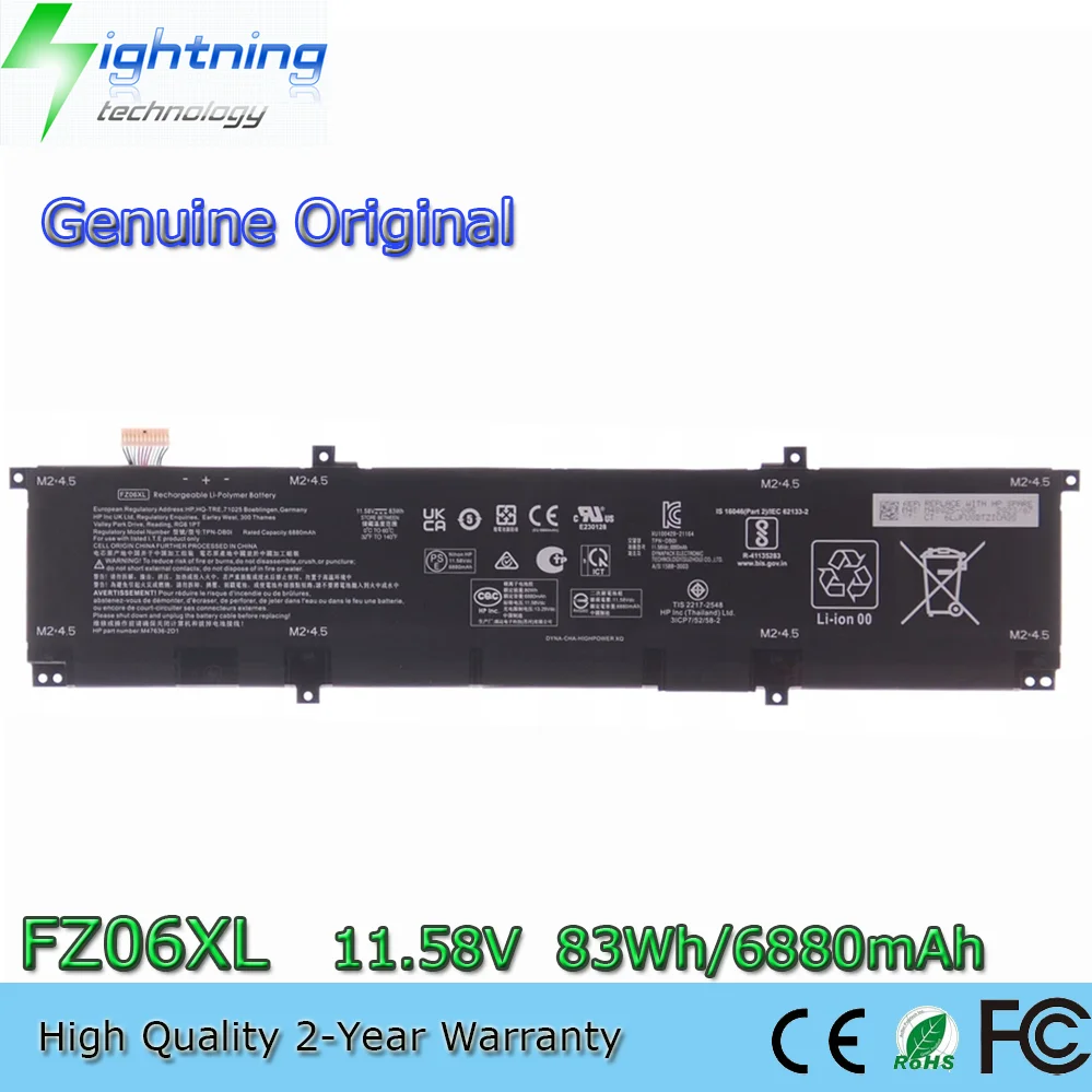 

Оригинальная батарея Genuine FZ06XL 11.58V 83Wh для HP Envy16-h0787nr Envy 16-h0000TX Spectre x360 2-in-1