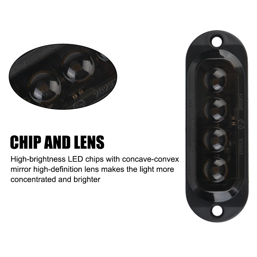 24V 12V Car DRL Side Lights 4 LED Signal Day Running Lights Indicator Waterproof Warning Truck Trailer Position Lamps Beacons view 4