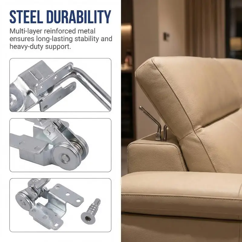 2Pcs Lazy Sofa Hardware Parts Headrest Folding 105-135mm Lift Up Hinges Height Angle Adjuster Mechanism Furniture Accessories