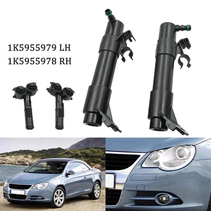 Front Bumper Headlight Washer Nozzle Parts Accessories For VW EOS Golf 5 MK5 Jetta Head Light Lamp Cleaning Water Spray Jet Pump