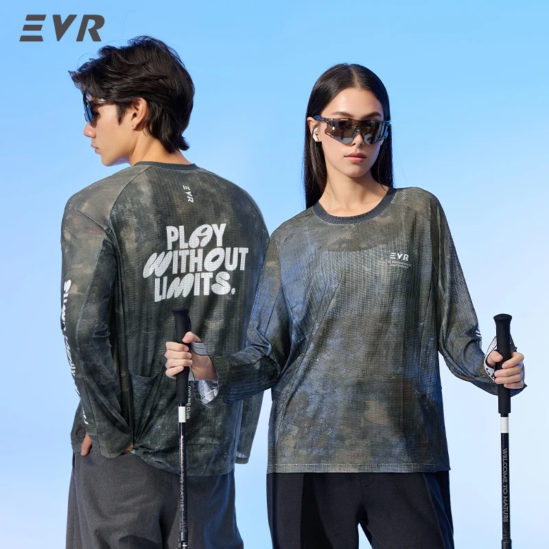 Camiseta de ciclismo EVR, camisetas informales de verano para ciclismo para hombres y mujeres, camiseta de manga larga de secado rápido, camiseta holgada para ciclismo en carretera