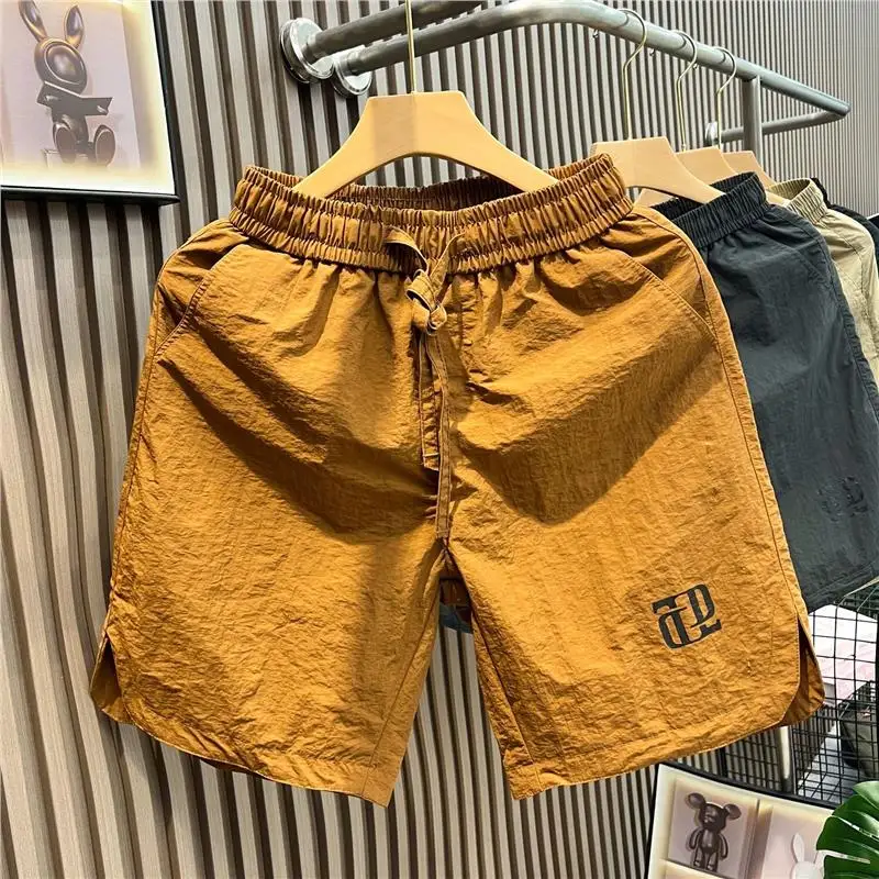 

Ice Silk Casual Shorts Men's Summer Thin Loose Quick Dry American Workwear Five-Point Pants Fitness Sport Polyester Fiber Shorts