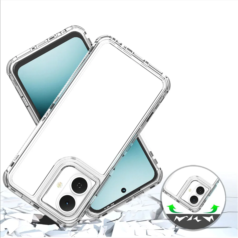 3 في 1 حافظة هاتف متينة مضادة للصدمات لهاتف Tecno Spark Go 2 Pop 10 4G إطار من البلاستيك الصلب غطاء خلفي من الأكريليك الشفاف من البولي يوريثان