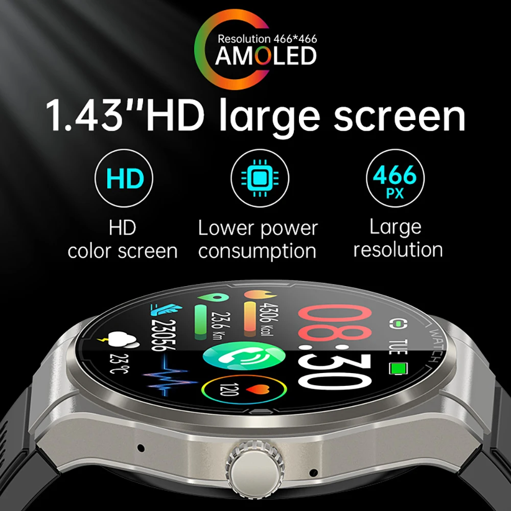 VALDUS 2025 Nuovo VE35 Pro ECG Smartwatch Uomo Donna 1.43 pollici AMLOED BT Chiamata Assistente vocale Batteria a lunga durata SoS Smart Watch
