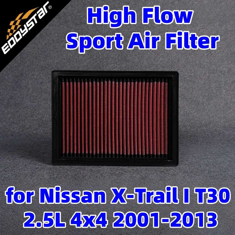 

Спортивный воздушный фильтр с высоким расходом для Nissan X-Trail I T30 2.5L 4x4 2001-2013, моющиеся гоночные впускные фильтры