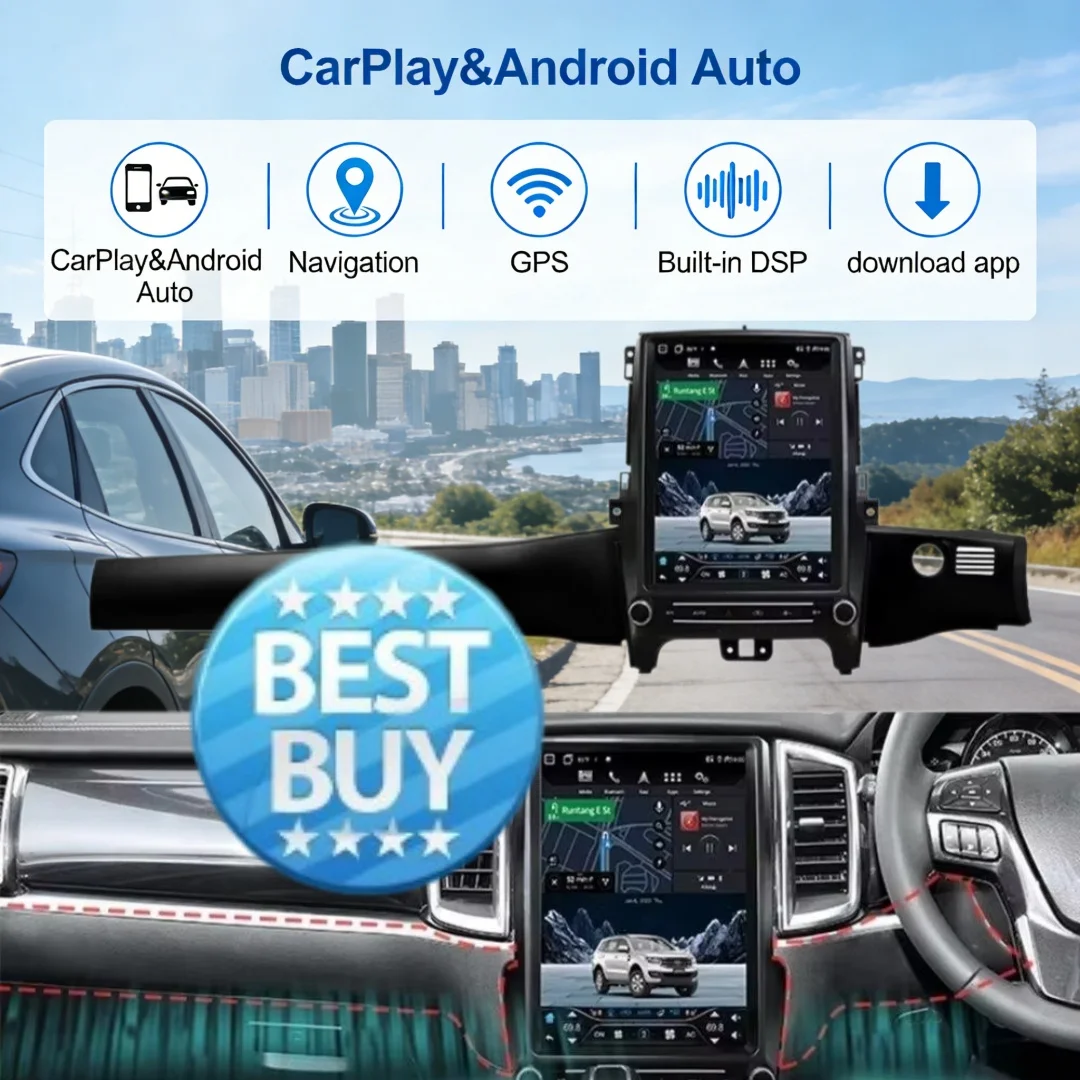 

12.1 inch Android 14 For Ford Ranger Everest 2016-2021 Car Radio Wireless Bluetooth CarPlay Multimedia Head Unit Touch Screen