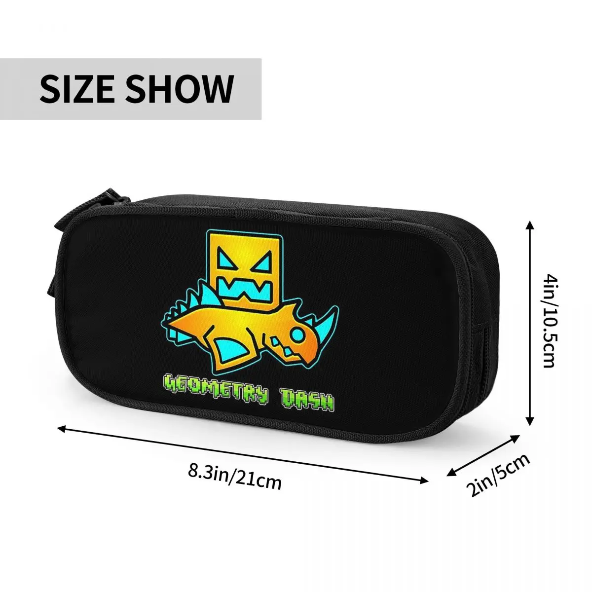 Video Game Geometry Dash Pencil Cases for Student Gifts Pen Box Pencil Bag Large Capacity Pencil Pouch