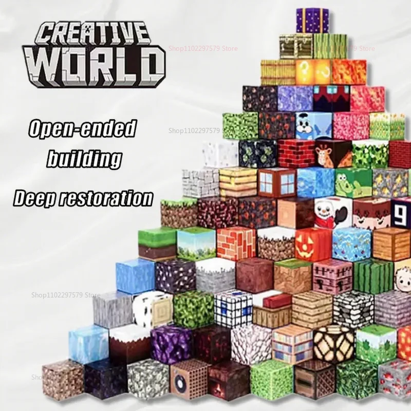

НОВЫЕ магнитные строительные блоки Mine World, магнитный куб для мальчиков и девочек в возрасте от 3 лет, штабелируемый конструктор «сделай сам», обучающая сенсорная игрушка