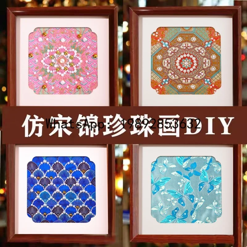 

Song Jin pearl painting handmade DIY material package handmade decorative painting new Chinese digital oil painting high-end