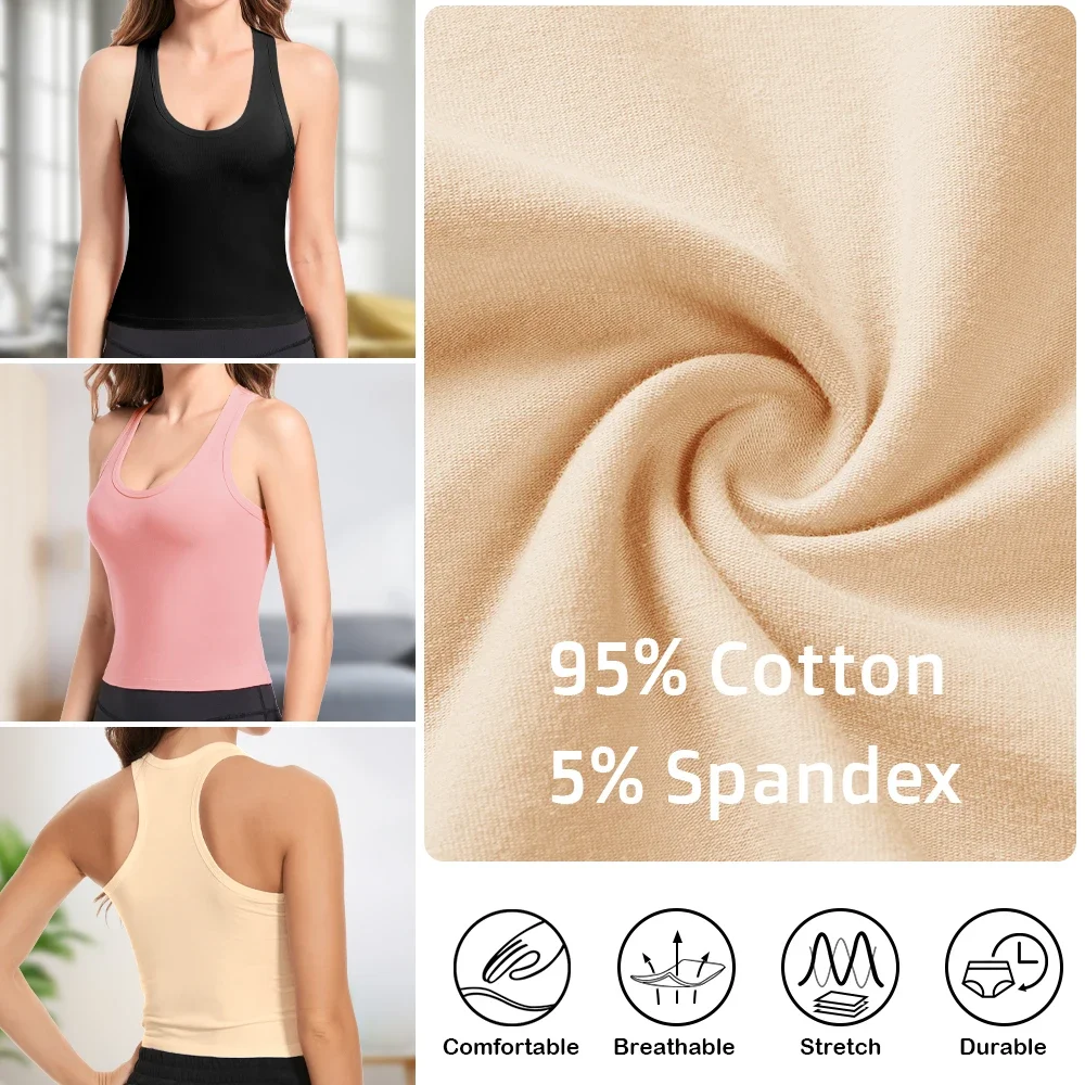 4pcs Women Slim Fit Tank Top Sexy Solid Sleeveless U Neck Racer Back Style Wide Shoulder Straps Tag Free Vest Soft Comfortable
