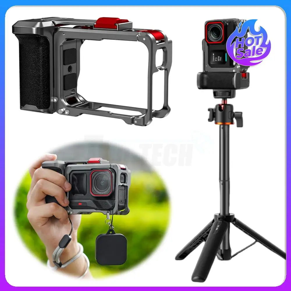 สําหรับ Insta360 Ace Pro/2 ERGONOMIC Action กล้องสวมใส่ Resist กีฬากล้องป้องกันกรณี Anti-Fall กล้องขยายอุปกรณ์เสริม