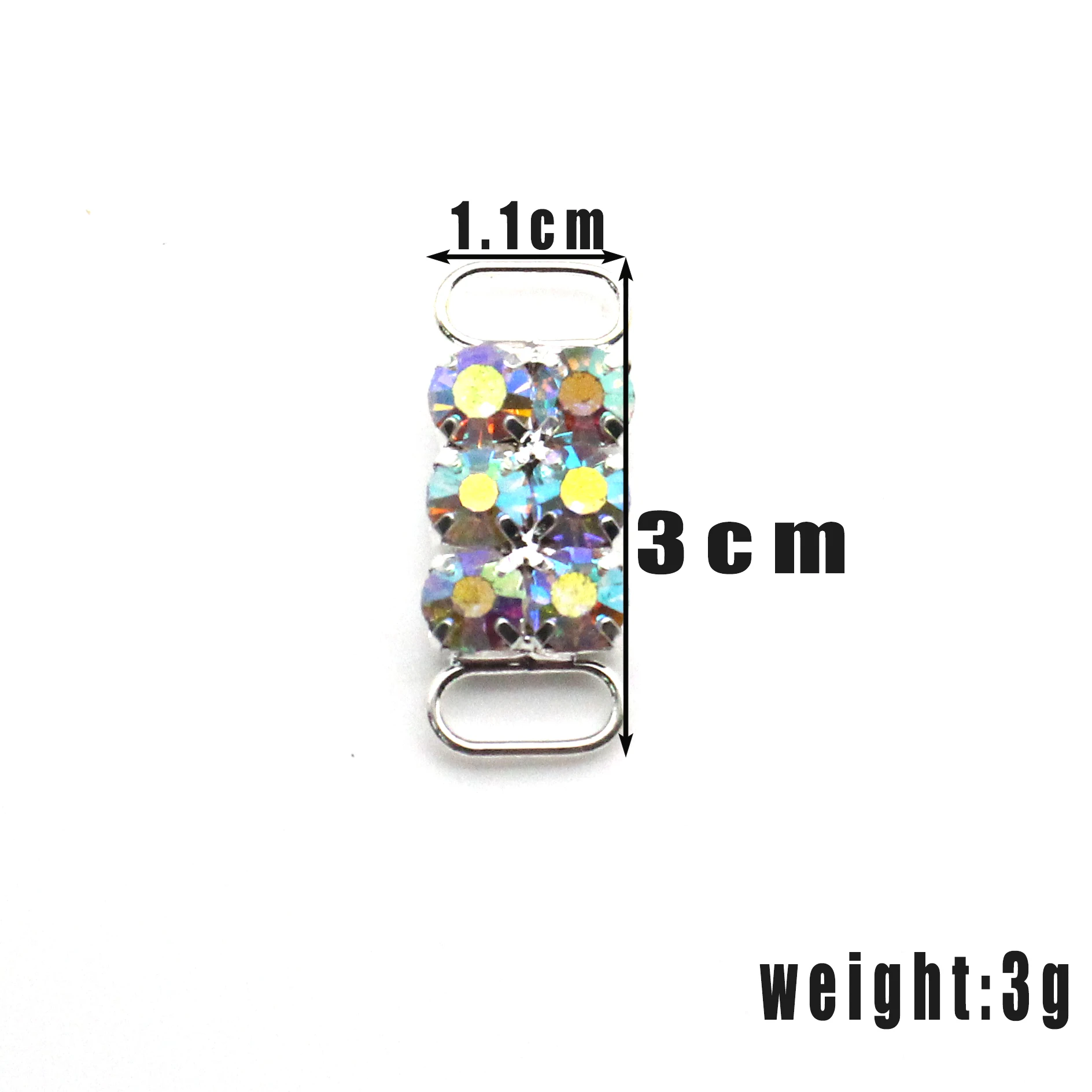 Rhinestone Bikini Connector 1.1×3cm 20Pcs/Pack AB Crystal Metal Buckle Clasp DIY Swimsuit Jewelry Making Accessories