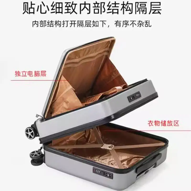 Front open luggage men's business trip travel password suitcase 18 "small universal wheel boarding trolley box female