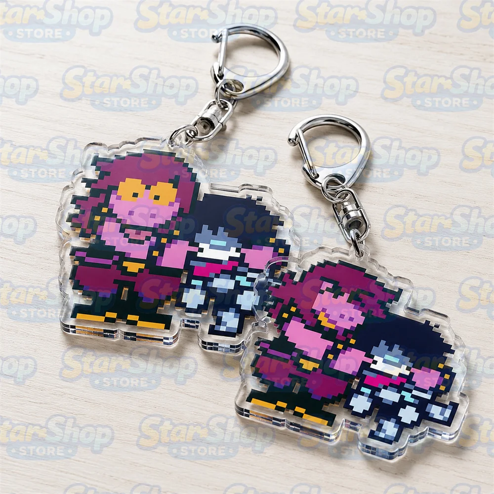 Popular Pixel Game Deltarune Keychains for Accessories Bag Charms Jewelry Gaming Keyrings Fans Gamers Friends Gifts
