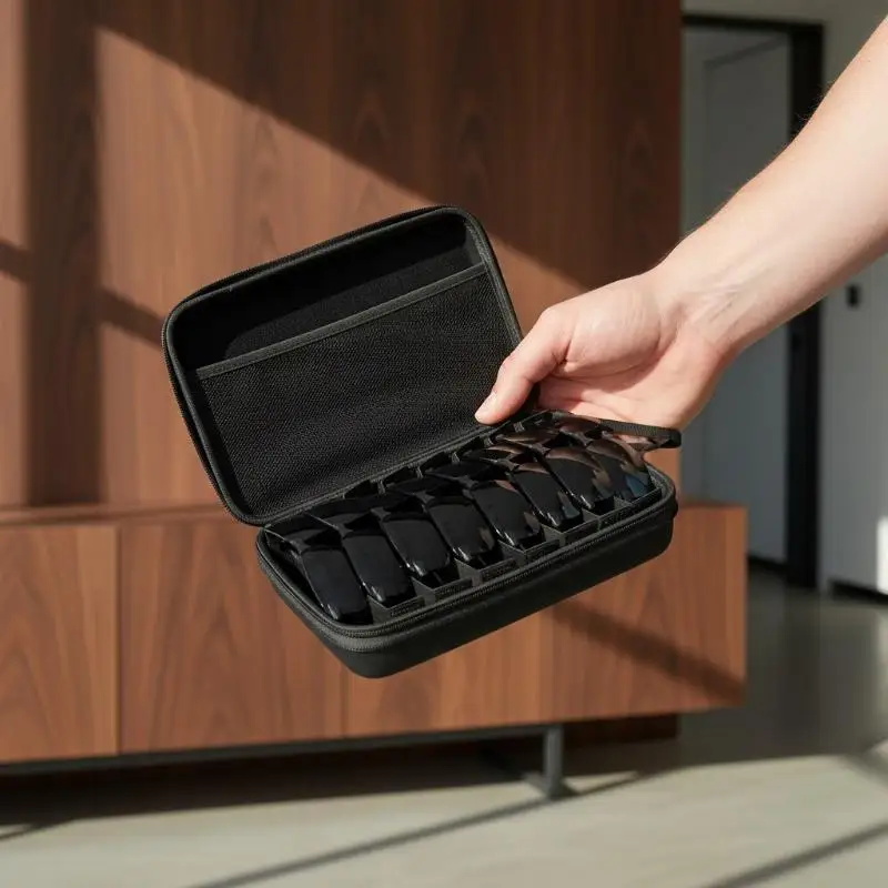 4 5 6 7 8 Slots Sunglasses Travel Organizer Case Adjustable Storage for Eyeglasses Suitable for Family Vacation Use