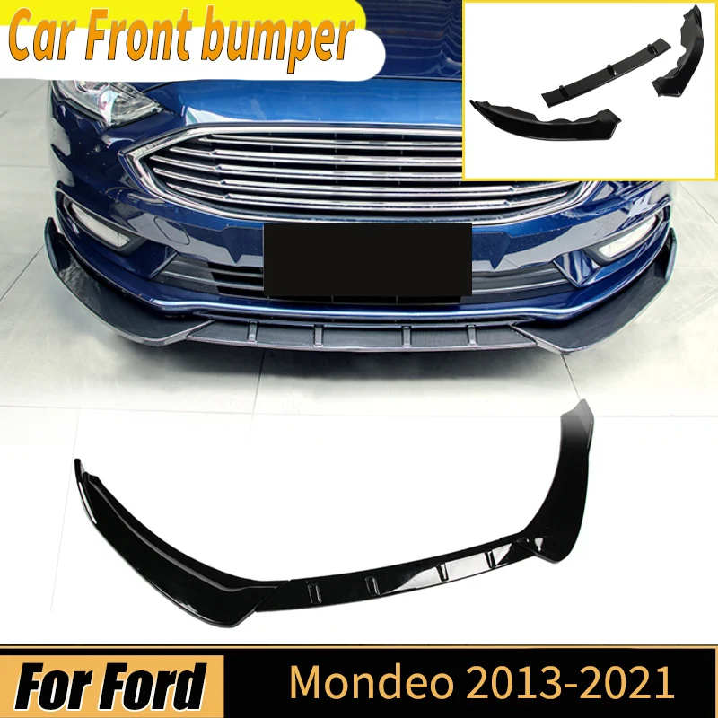 Para Ford Mondeo 2013-2021, Divisor de Parachoques Delantero de 3 Piezas, Protector de Spoiler Inferior, Piezas de Tuning para Kit de Carrocería Exterior