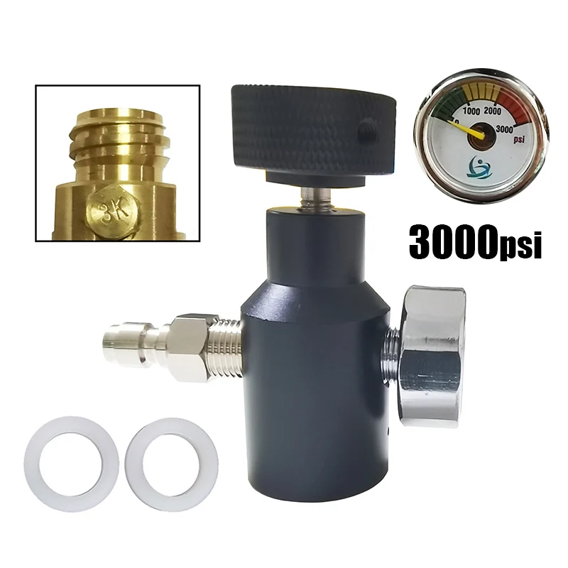 Soda Water Accessories CO2 Tank Cylinder Fill Adapter Quick Charging HPA Adapter On/Off With Vent Bleed Valve On/Off Aadaptor